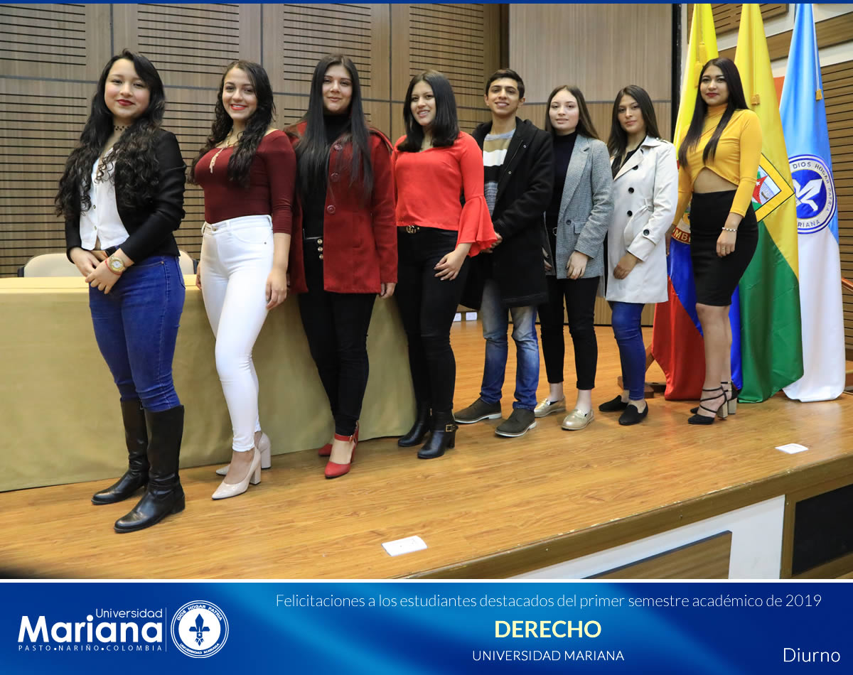 RECONOCIMIENTO ACADÉMICO A ESTUDIANTES DESTACADOS DE LA UNIVERSIDAD MARIANA - PRIMER SEMESTRE DE 2019